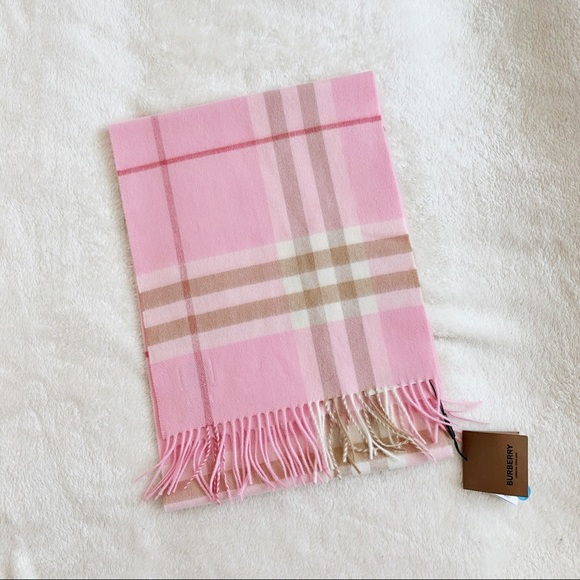 NWT Authentic Burberry FringedCheck Cashmere Scarf - Picture 4 of 8